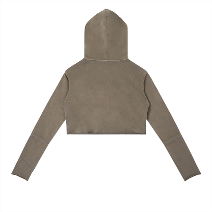 Vintage Washed Raw Edge Hoodie