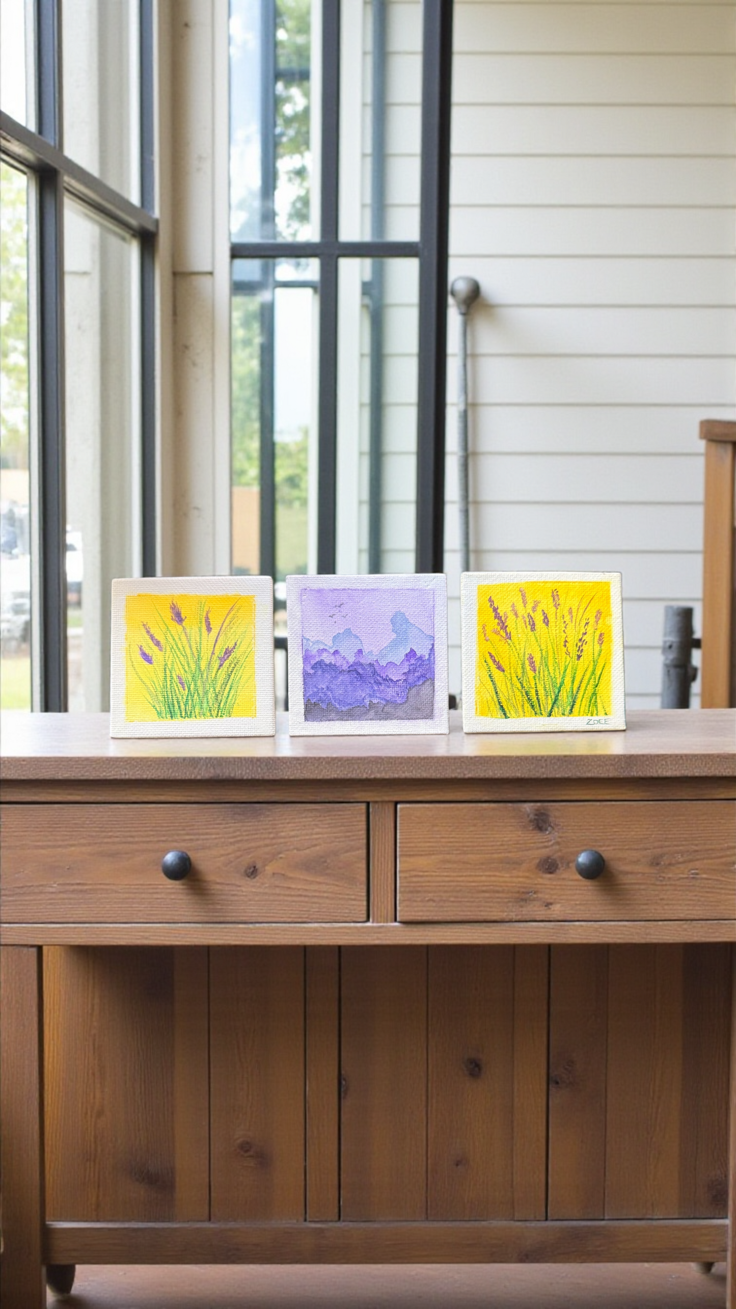 Original 6x6 Watercolor Canvas by Zoee