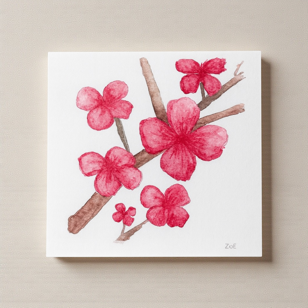 Original 6x6 Watercolor Canvas by Zoee