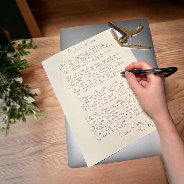 Handwritten Lyric Sheet (Signed)